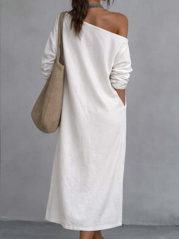 Kit | One-Shoulder Linen Midi Dress