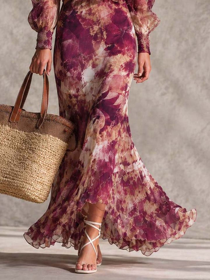 Rosalind | Pink Chiffon Maxi Dress