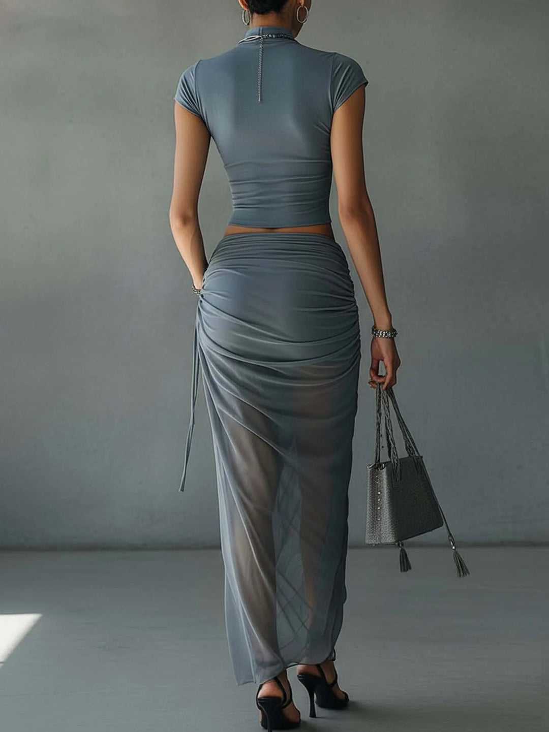 Cobaltina | Blue Tee & Skirt Set