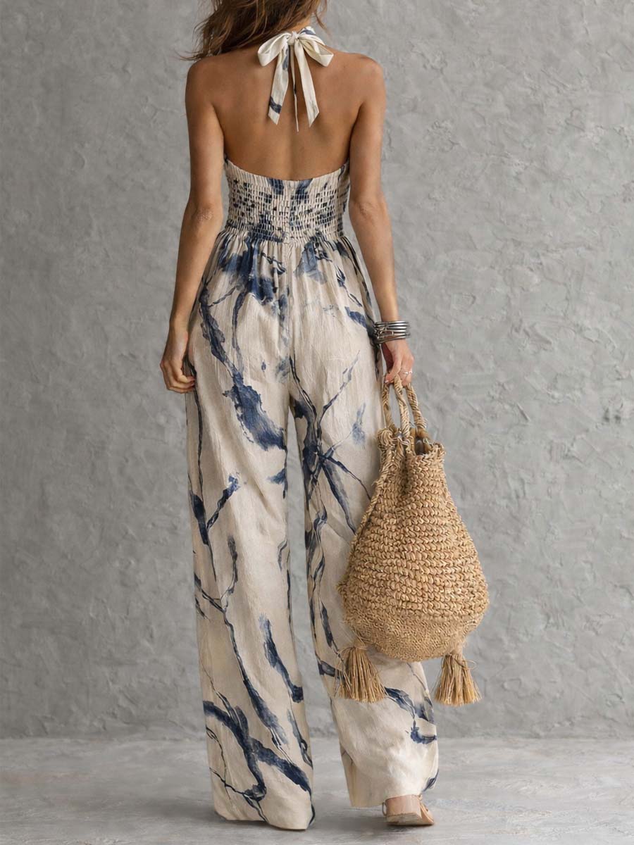 Inkessa | Halter Ink Print Jumpsuit