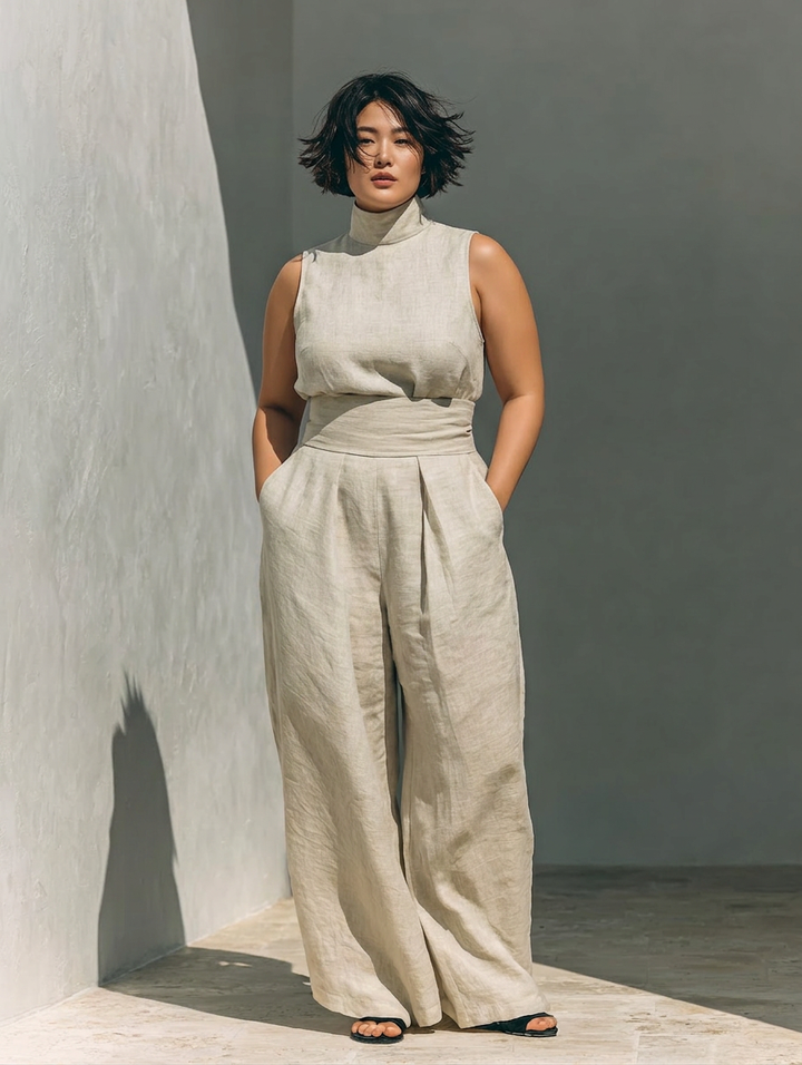 Marina | Sleeveless Blouse and Wide-Leg Pants Set