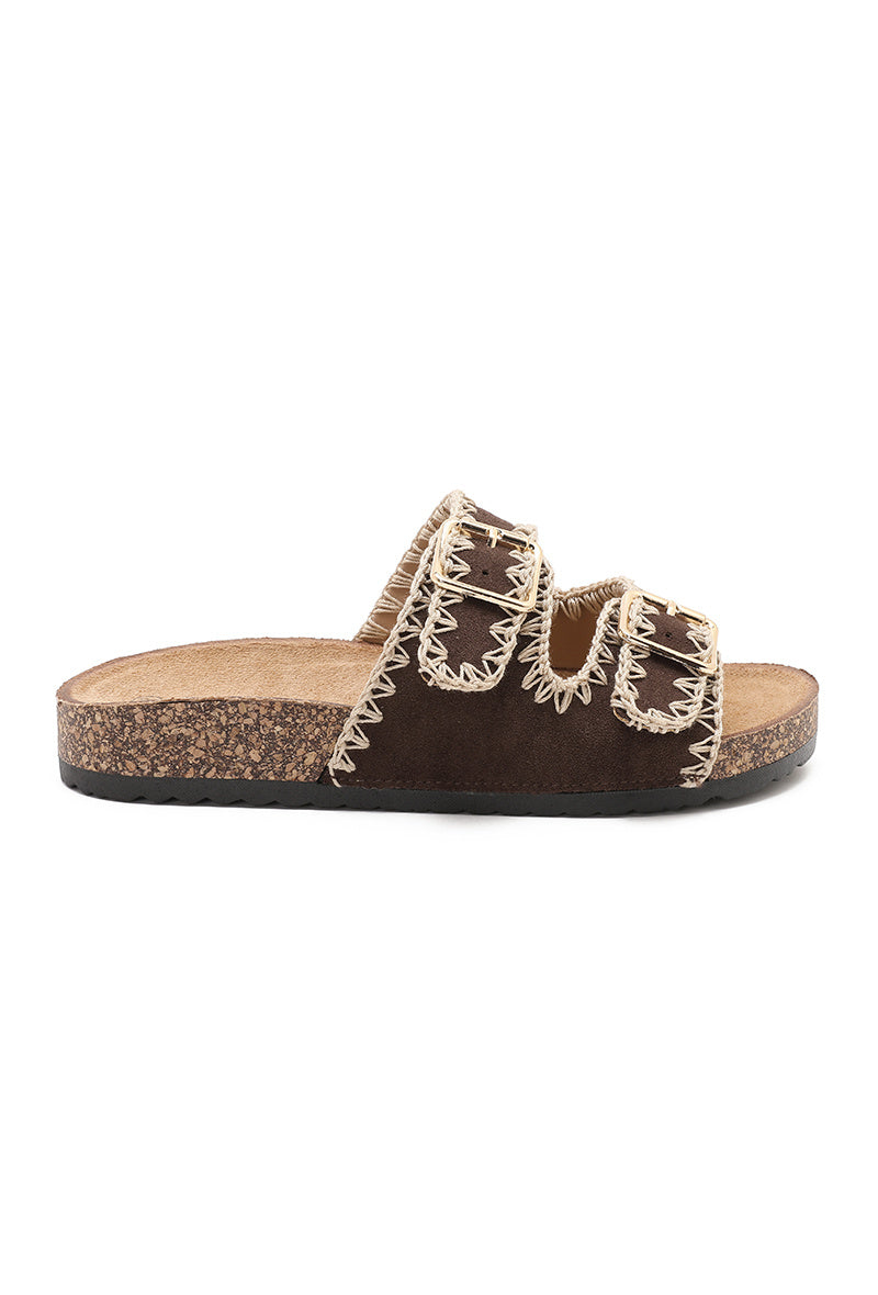 Sunniva | Brown Wedge Sandal