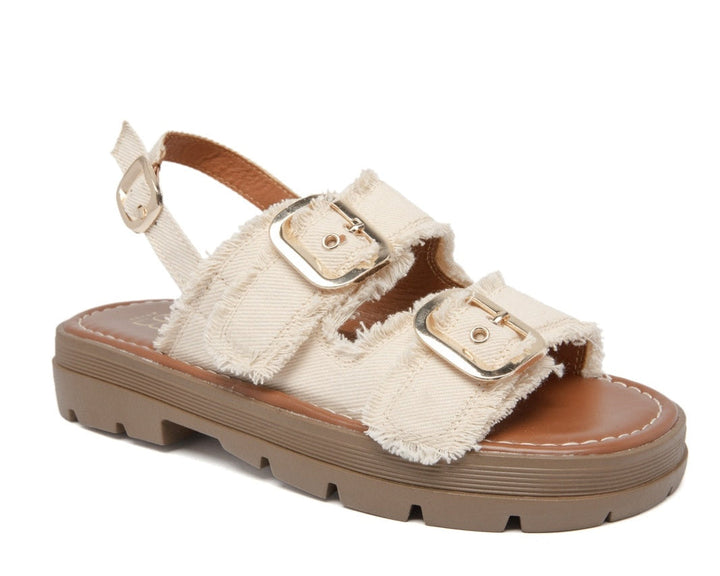 Quenby | Beige Wedge Sandal