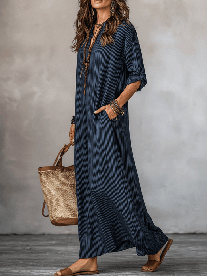Opal | Indigo Loose-Fit Maxi Dress