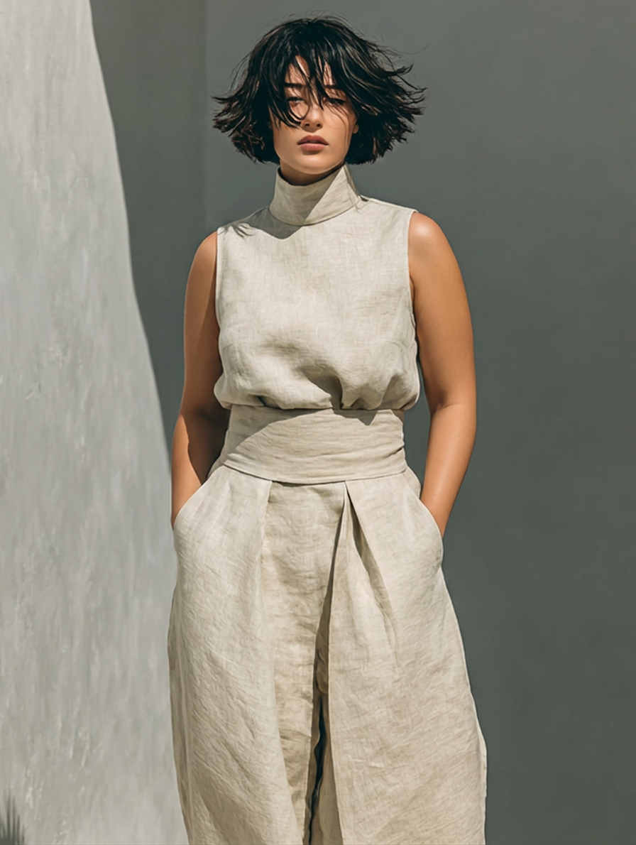 Marina | Sleeveless Blouse and Wide-Leg Pants Set