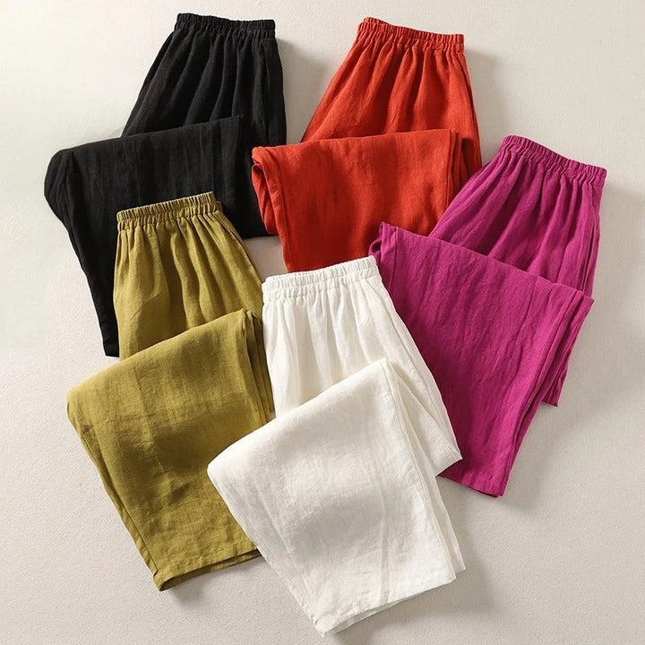 Maggie | Breezy Cotton Linen Wide Leg Pants