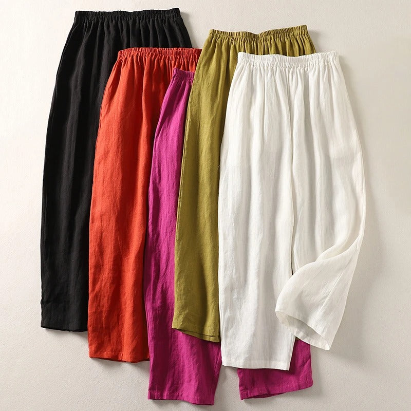 Maggie | Breezy Cotton Linen Wide Leg Pants