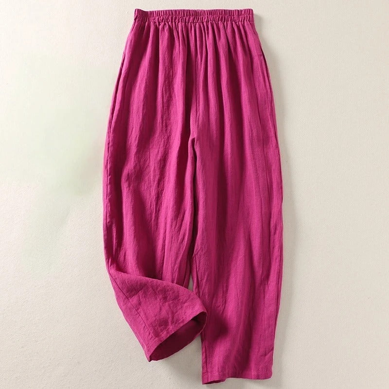 Maggie | Breezy Cotton Linen Wide Leg Pants