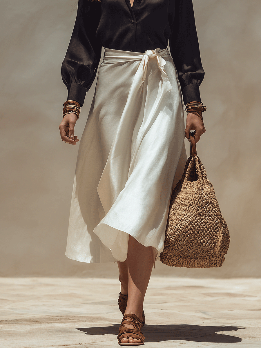 Cora | Effortless Chic Satin Blouse & Wrap