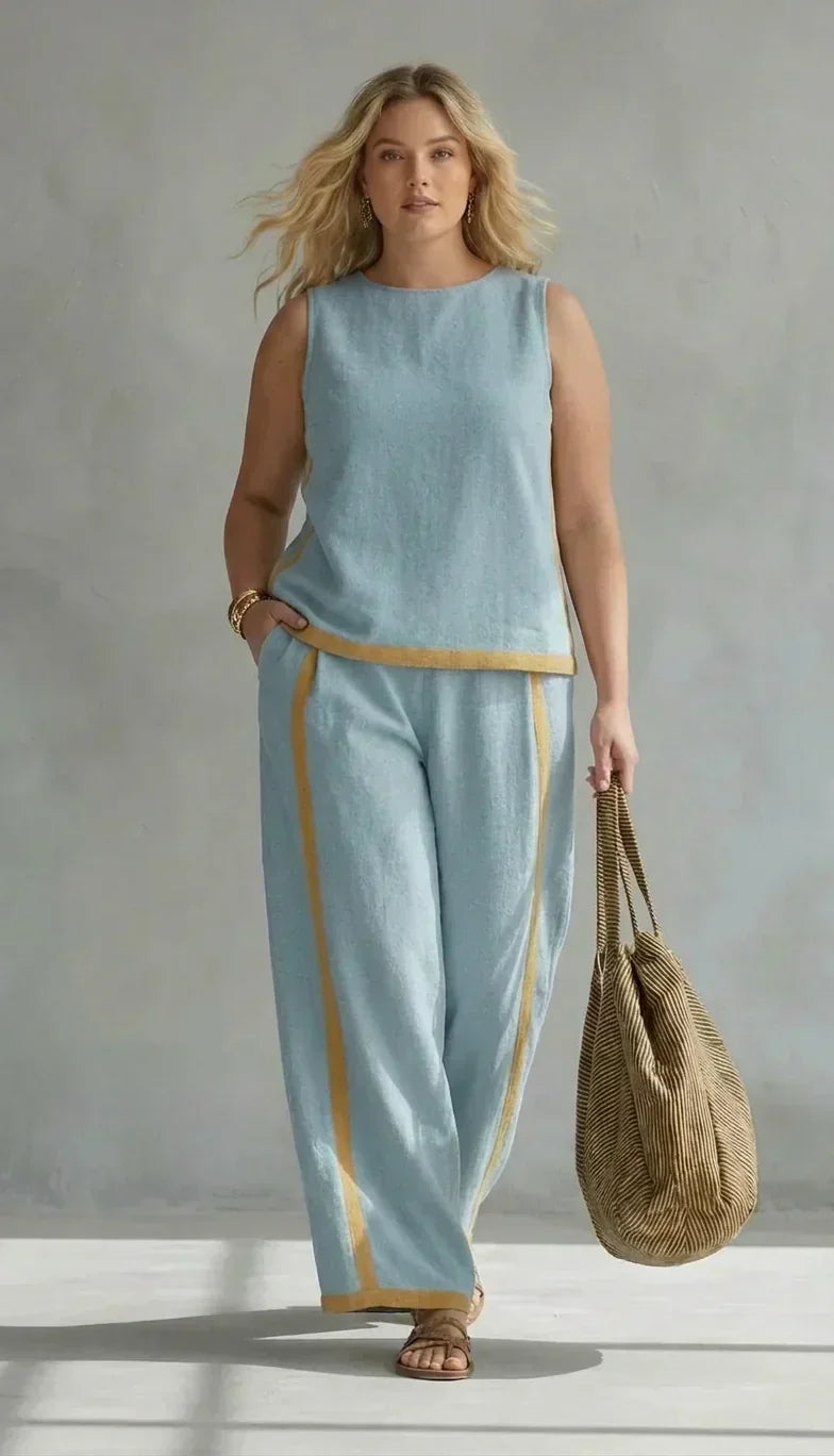 Ursula | Vest and Pants Set with Bicolour Finish