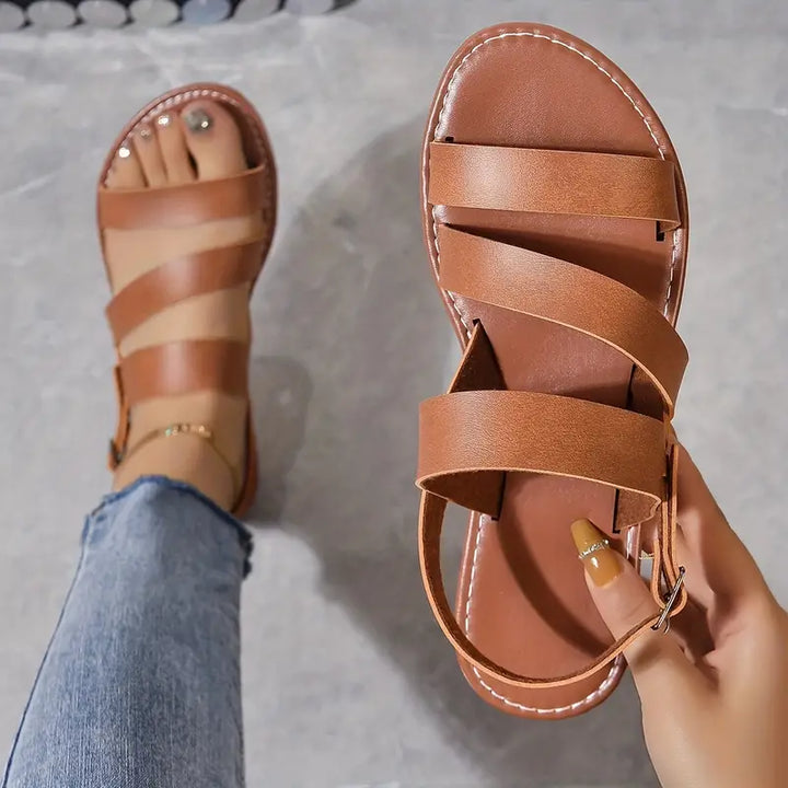Fern | Low Open-Back Buckle Sandals