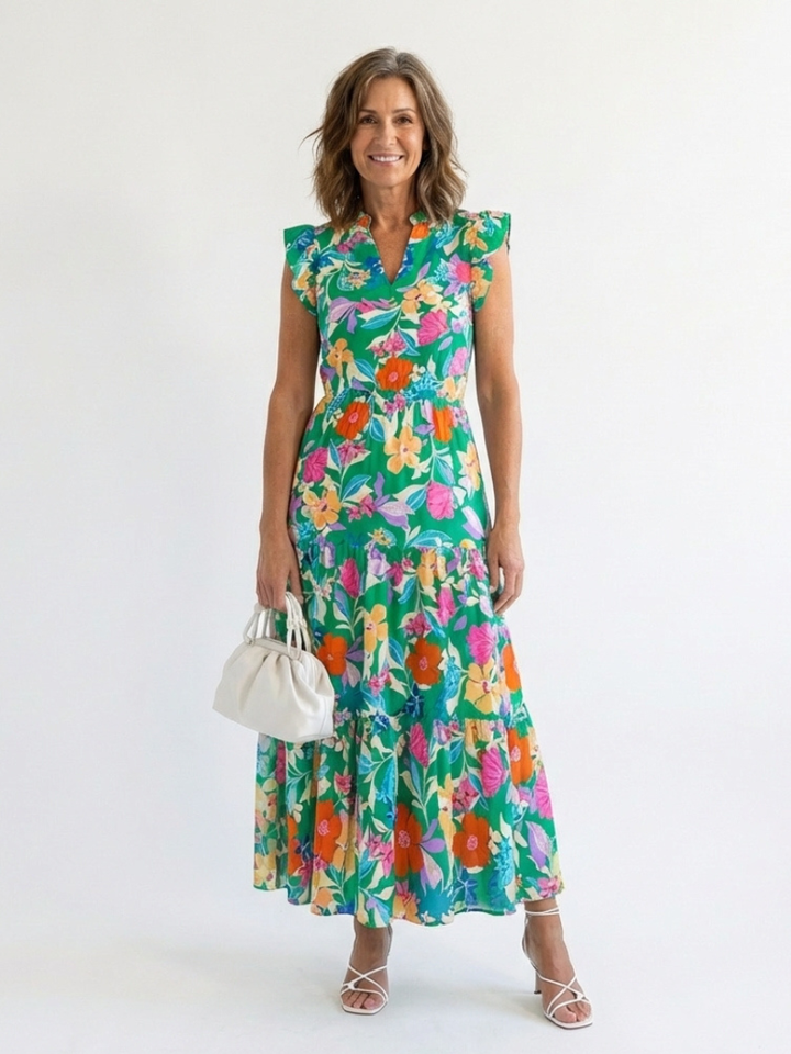 Lila | Floral Tiered Midi Dress