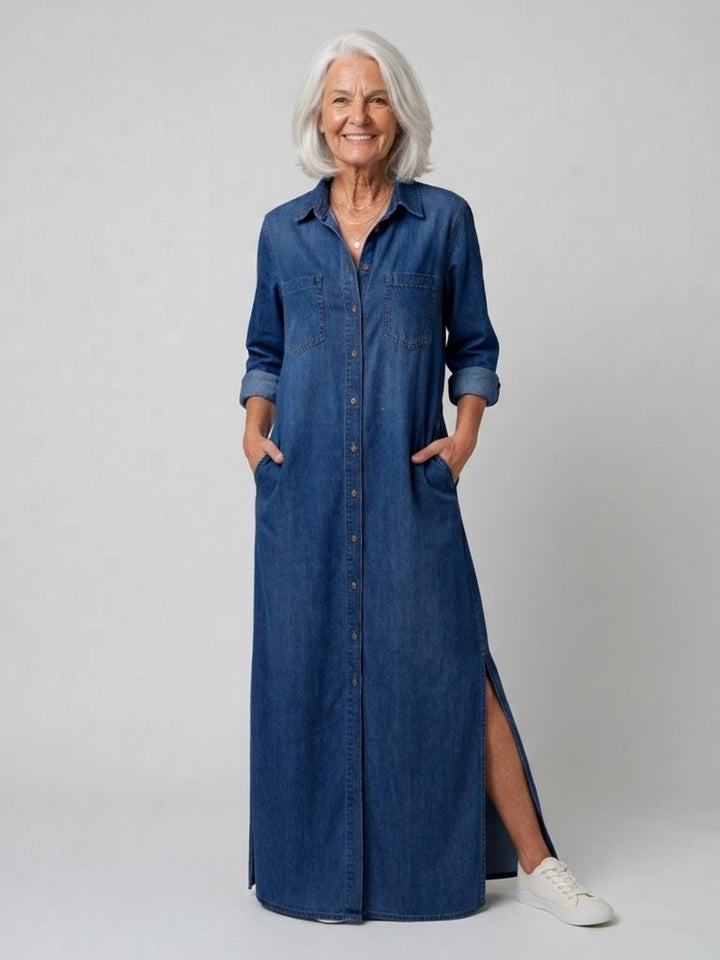Pearl's Denim Maxi Dress