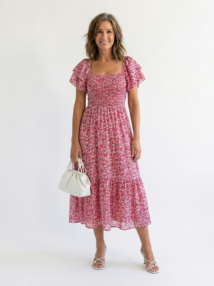 Odette | Off-Shoulder Smocked Midi Dress
