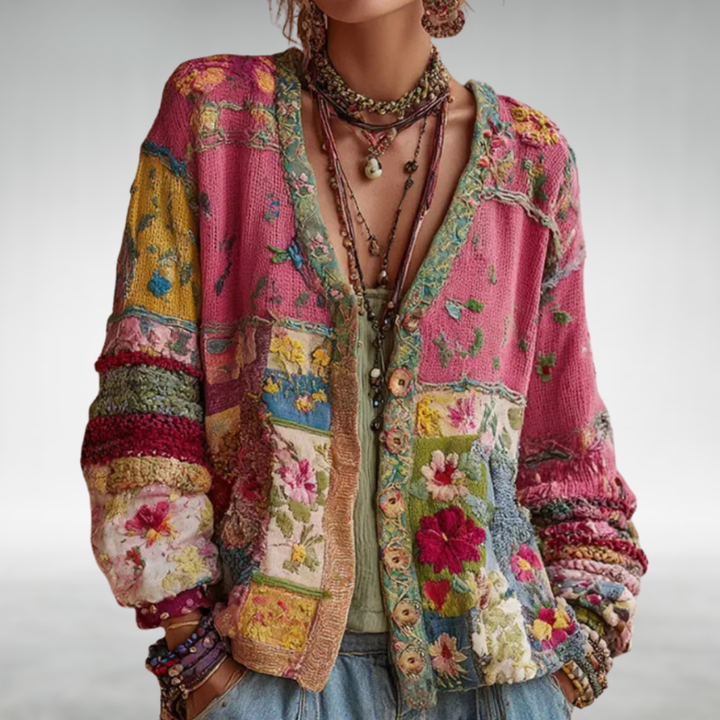 Rosie's Patchwork Knit Cardigan