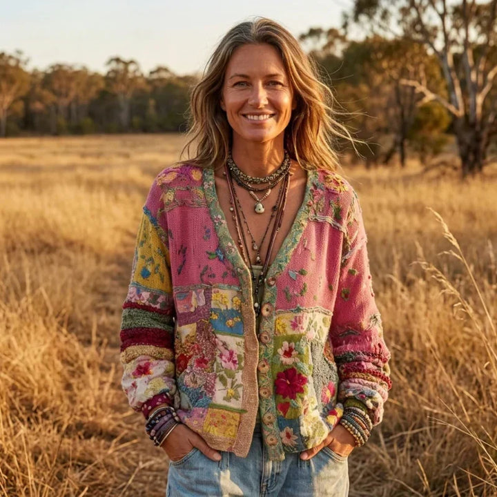 Rosie's Patchwork Knit Cardigan
