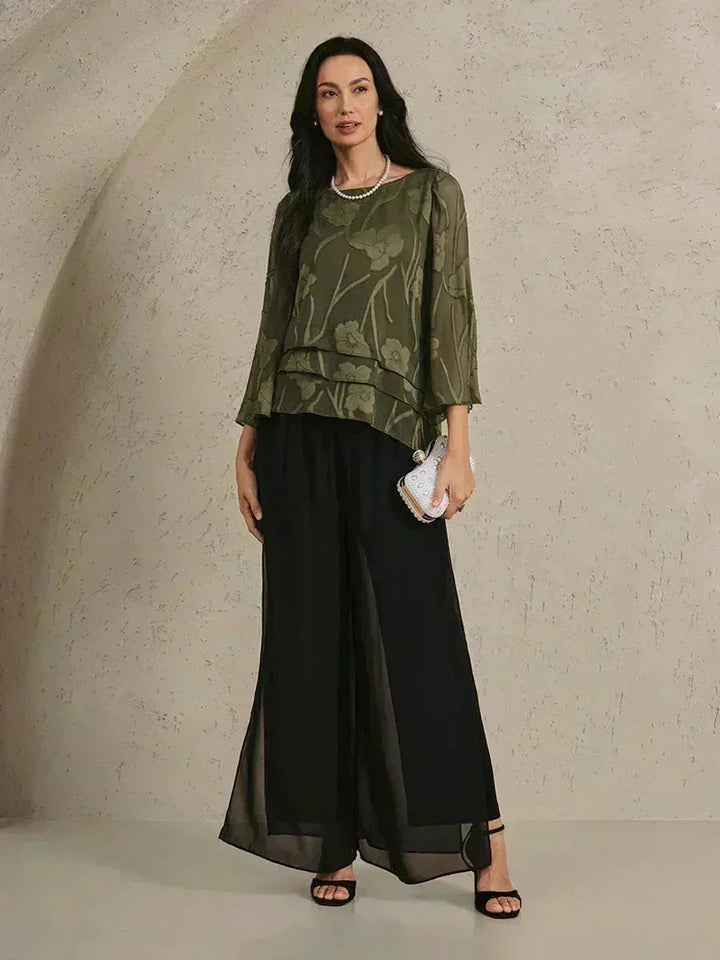 Navessa | Chiffon Split Leg Pants