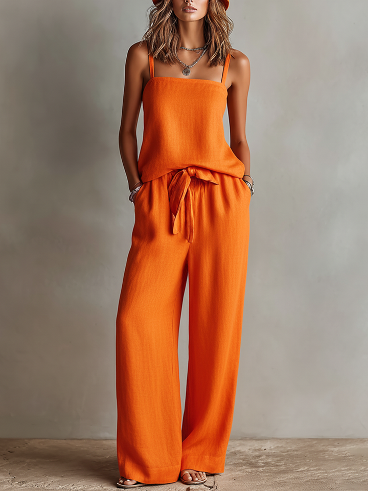 Ella | Orange Linen Set