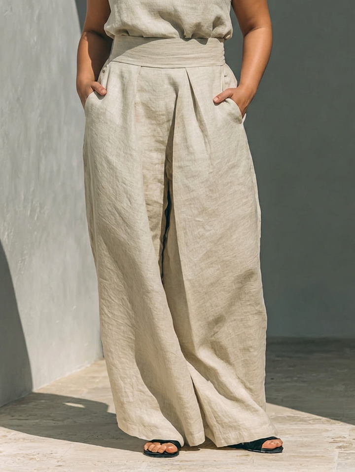 Marina | Sleeveless Blouse and Wide-Leg Pants Set