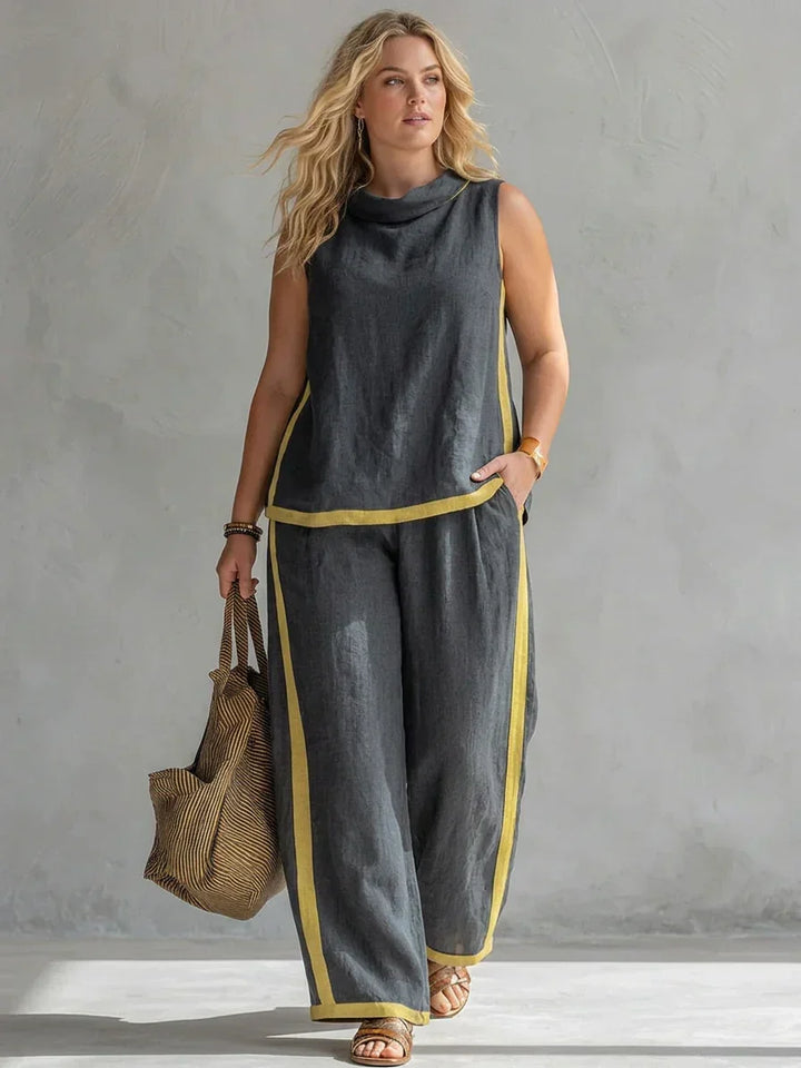 Ursula | Vest and Pants Set with Bicolour Finish