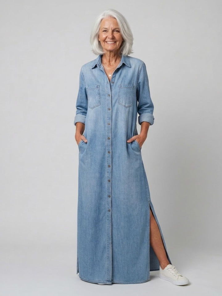 Pearl's Denim Maxi Dress