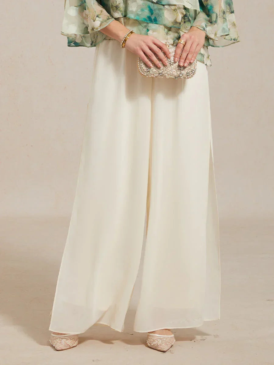 Ivorelle | Chiffon Split Leg Pants