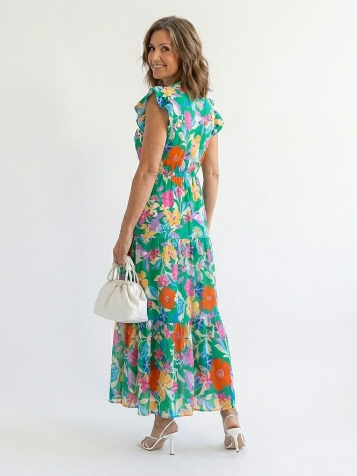 Lila | Floral Tiered Midi Dress