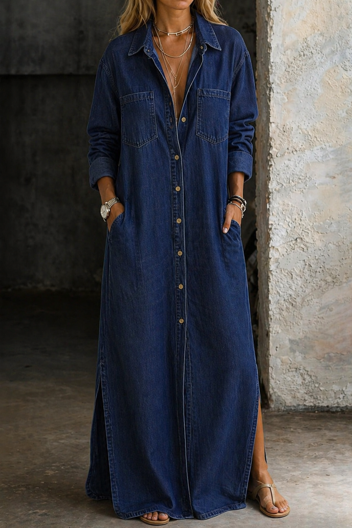 Pearl's Denim Maxi Dress