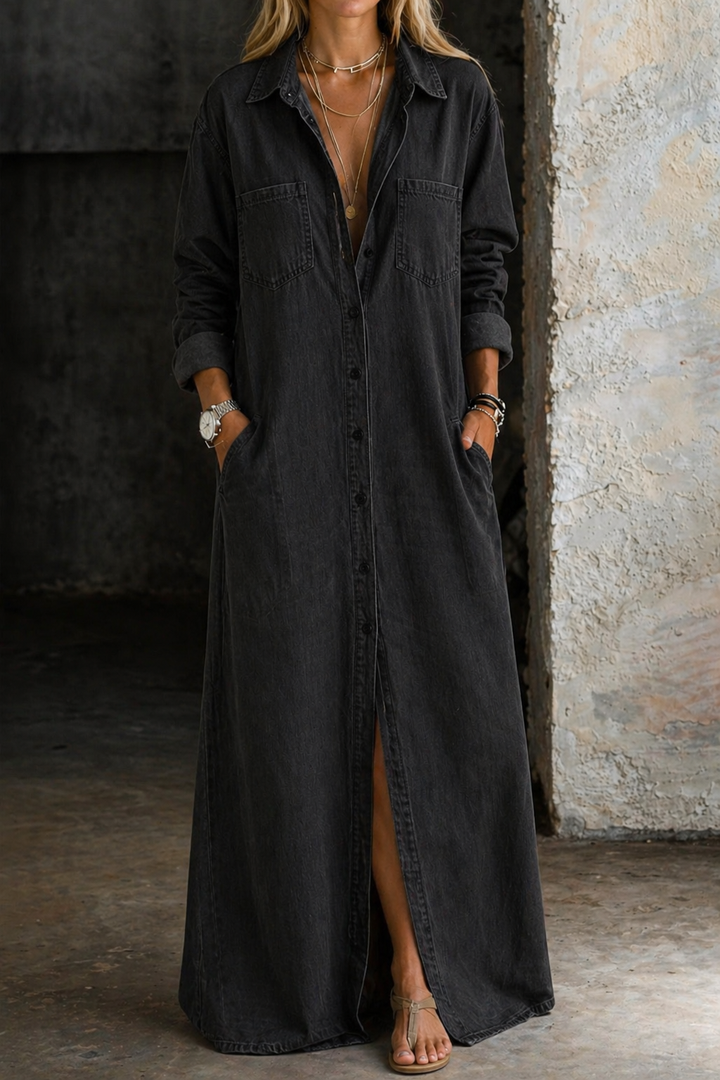 Pearl's Denim Maxi Dress