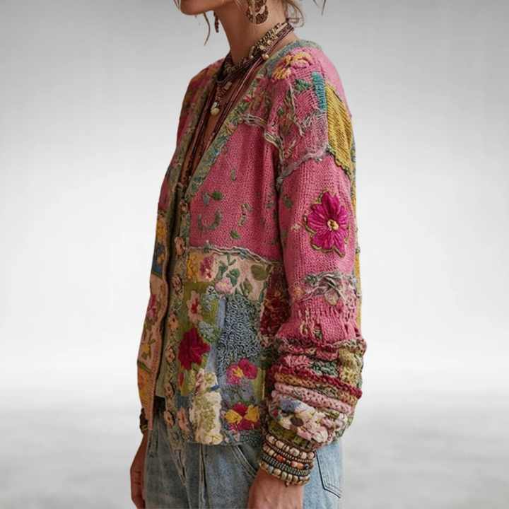 Rosie's Patchwork Knit Cardigan