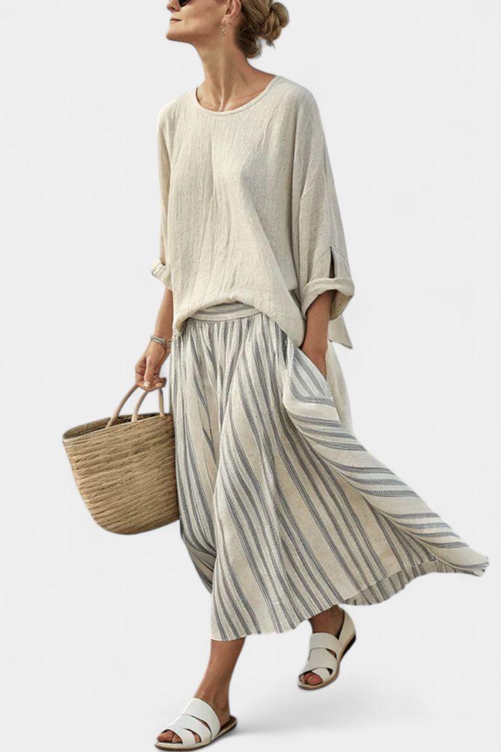 Aurcyn | Loose Blouse & Skirt