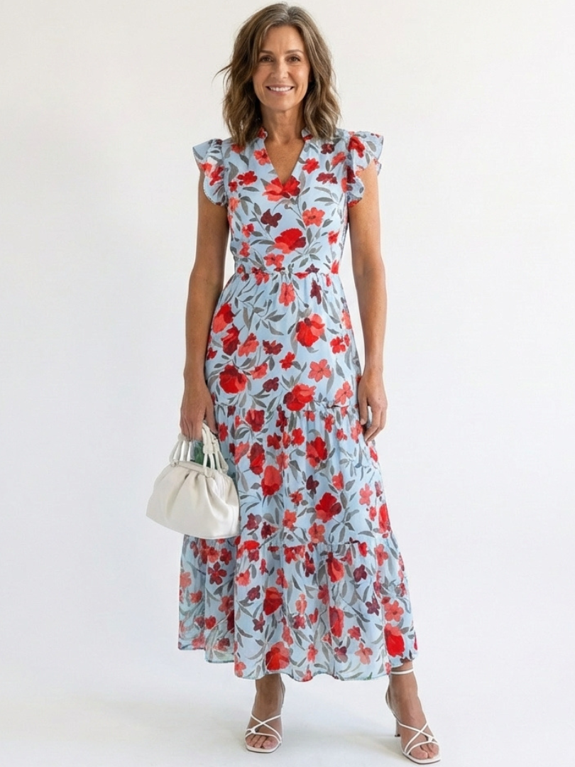 Lila | Floral Tiered Midi Dress