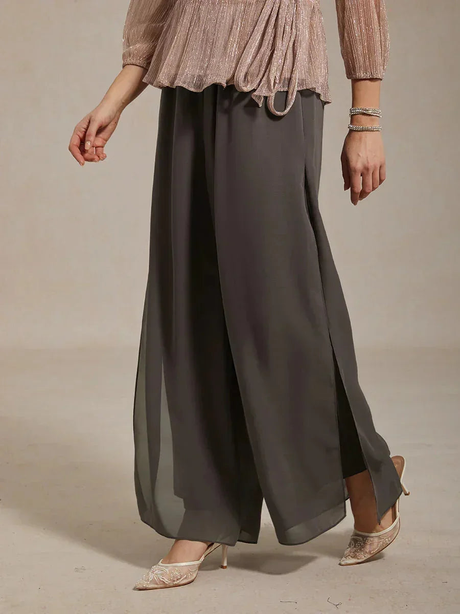 Grisandra | Chiffon Split Leg Pants