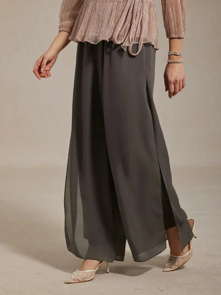Wedgeline | Chiffon Split Leg Pants