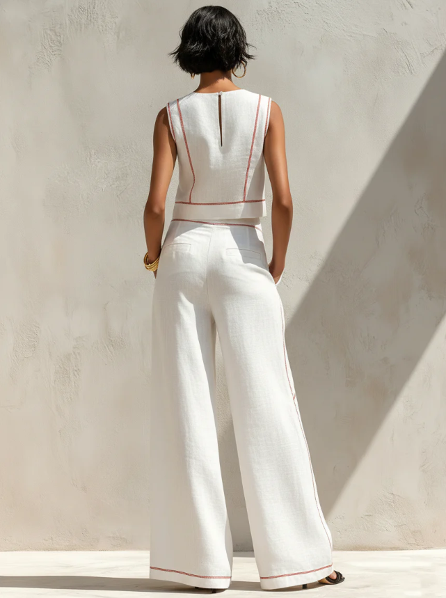Ivorette | Striped Vest & Trouser Set