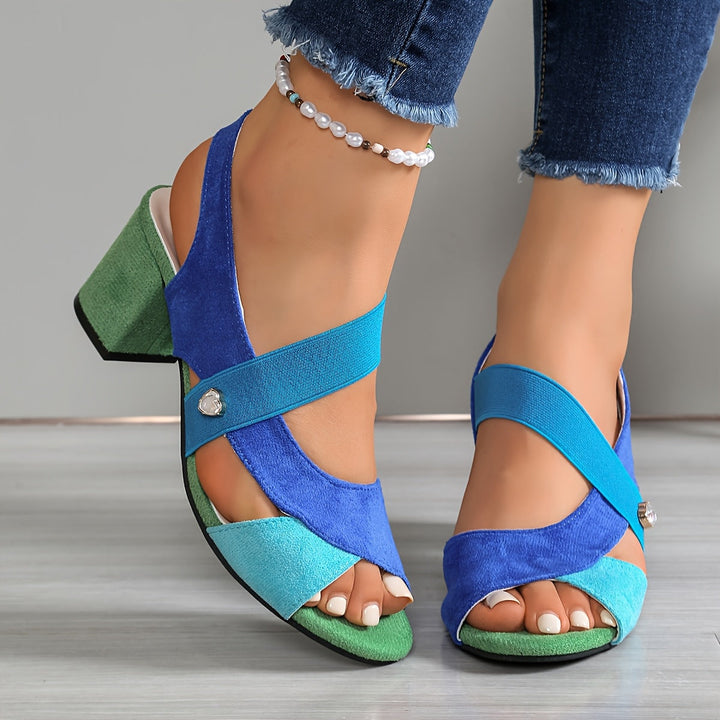 Pearl's Colourful Cross-Strap Sandals