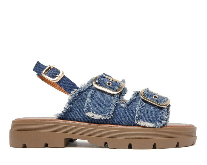 Petronella | Denim Blue Wedge Sandal