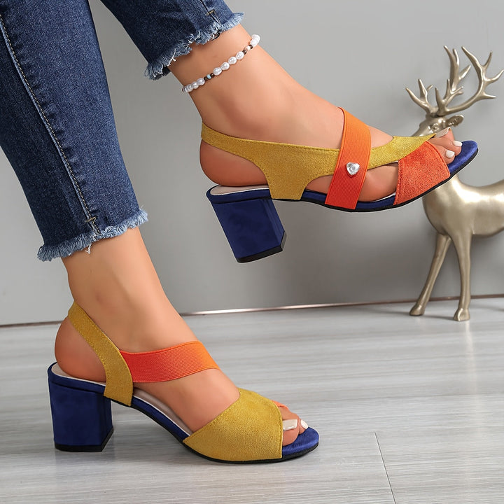 Pearl's Colourful Cross-Strap Sandals