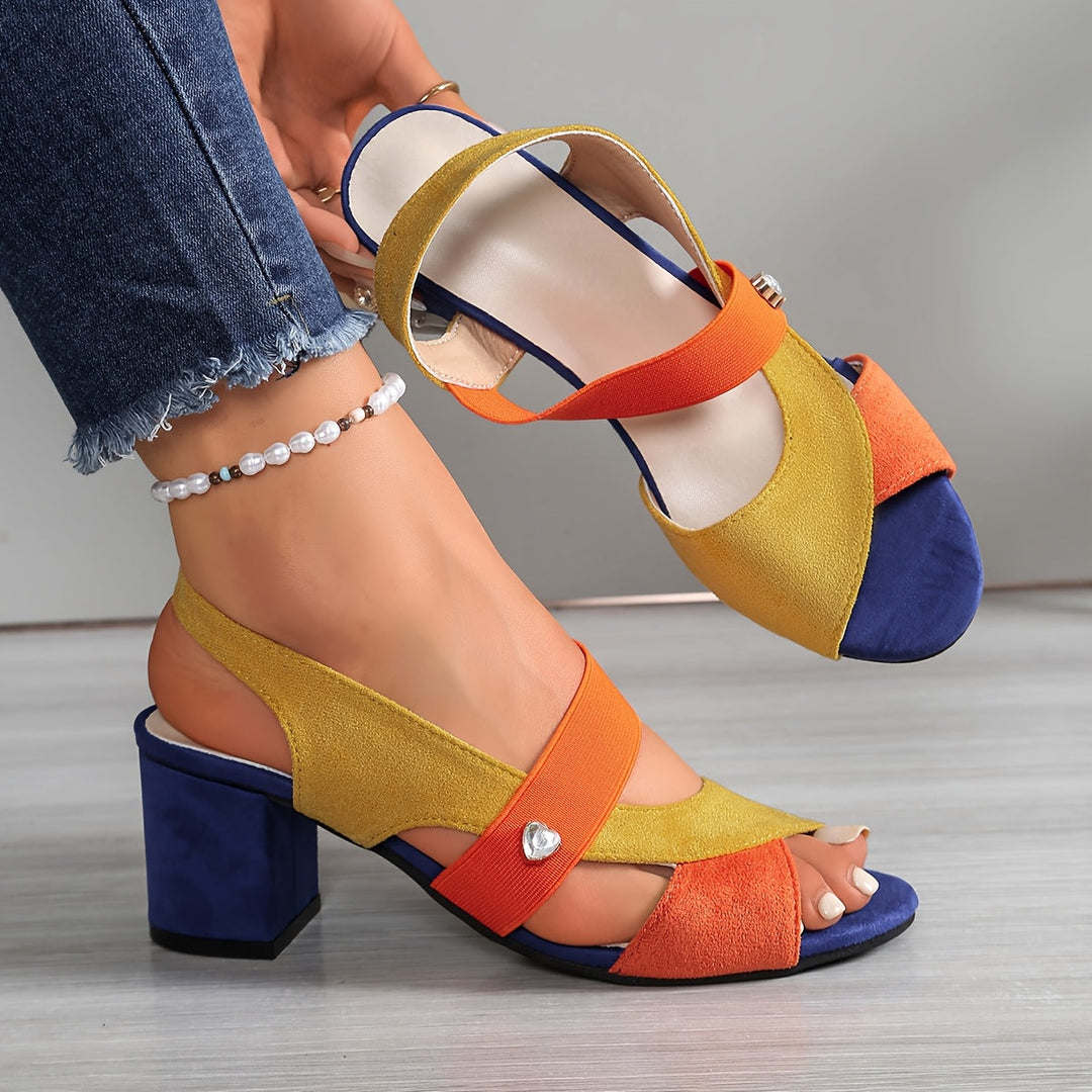 Pearl's Colourful Cross-Strap Sandals