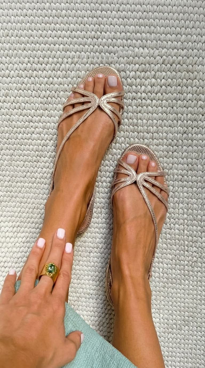 Etta | Effortless Gold Summer Sandals