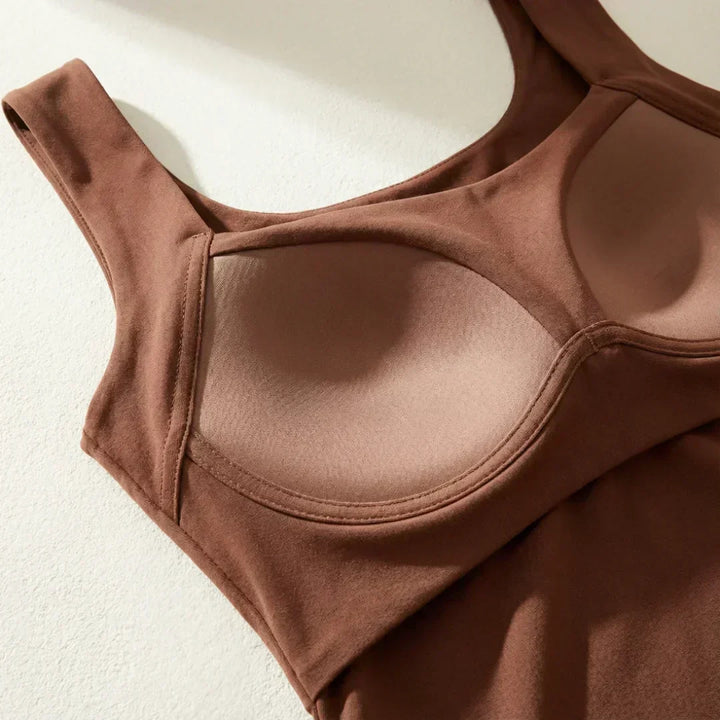 Diana | Taupe Built-In Bra Tank
