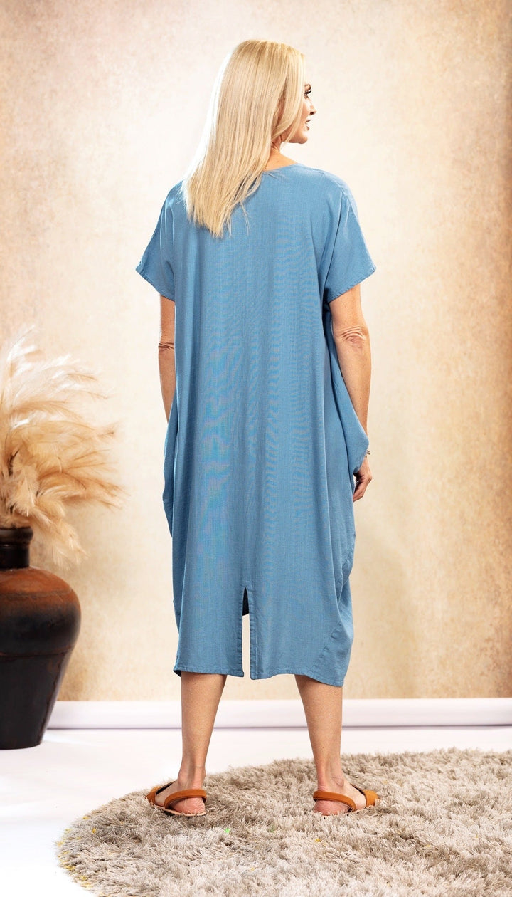 Tabitha | Draped Linen Maxi Dress