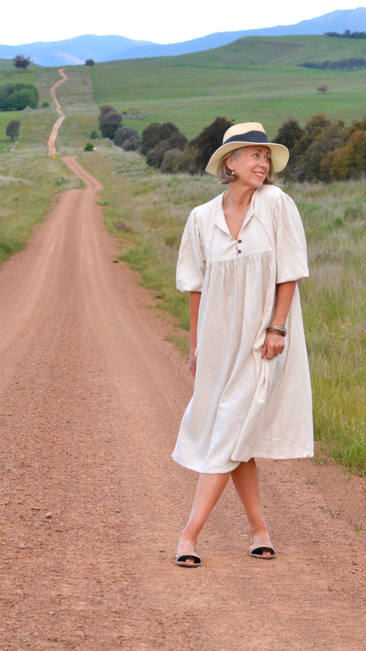 Isabella | Sand Linen Dress