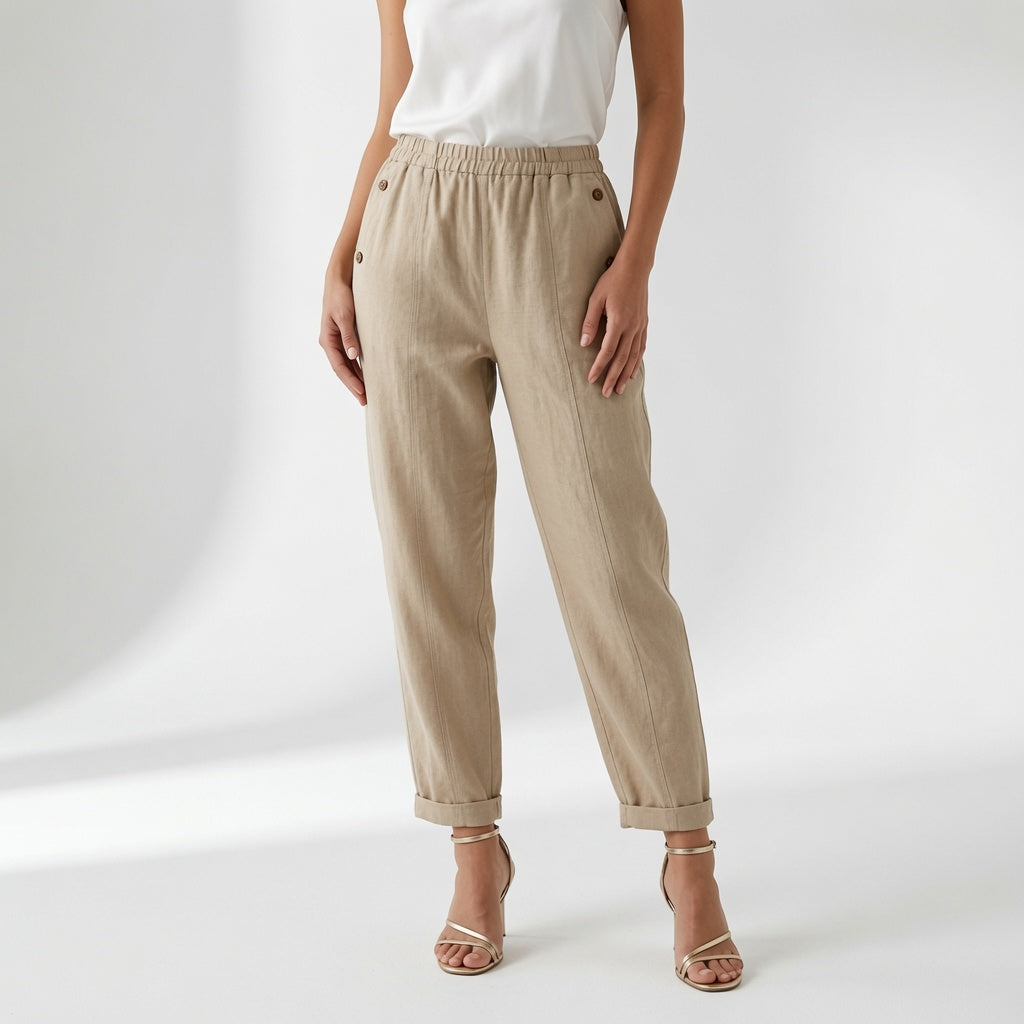 Pippa | Elegant Linen Wide Leg Summer Pants
