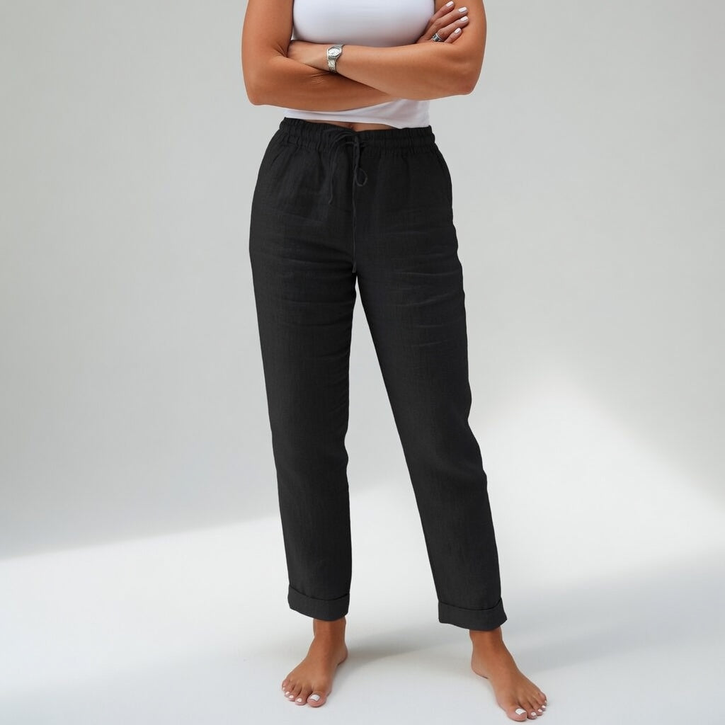 Etta | Relaxed Cotton Wide Leg Pants with Pockets