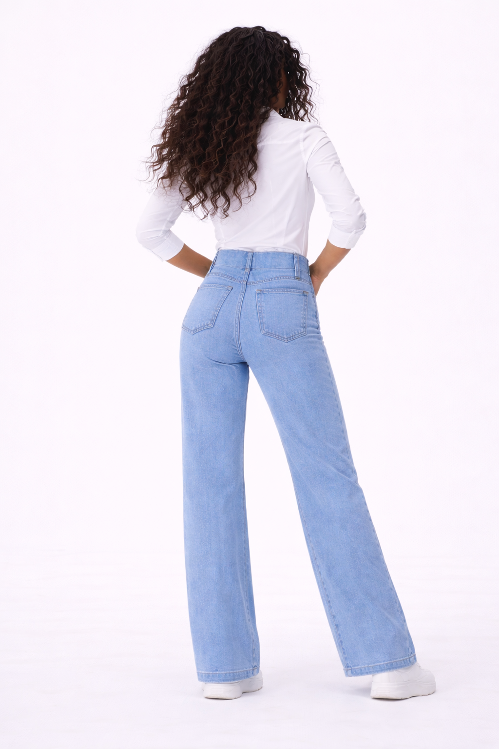 Amara | Elastic High-Waist Flare Jeans
