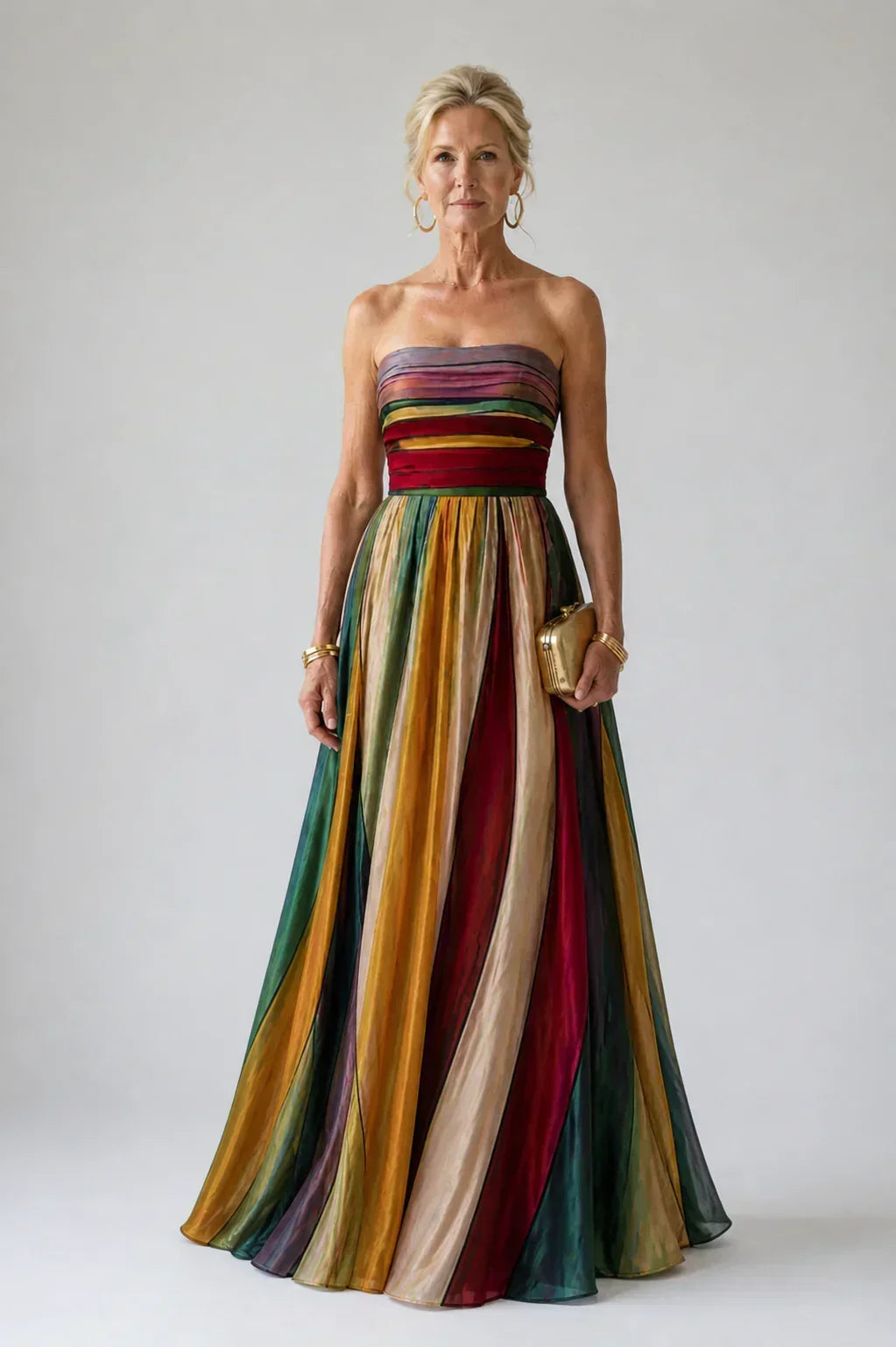 Alessia | Strapless Flared Dress, Easy and Elegant
