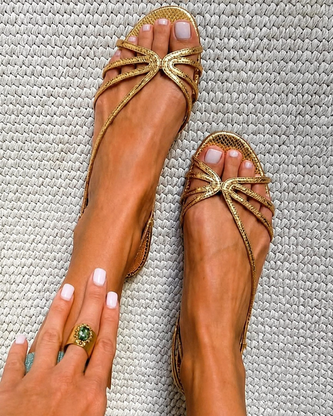 Etta | Effortless Gold Summer Sandals