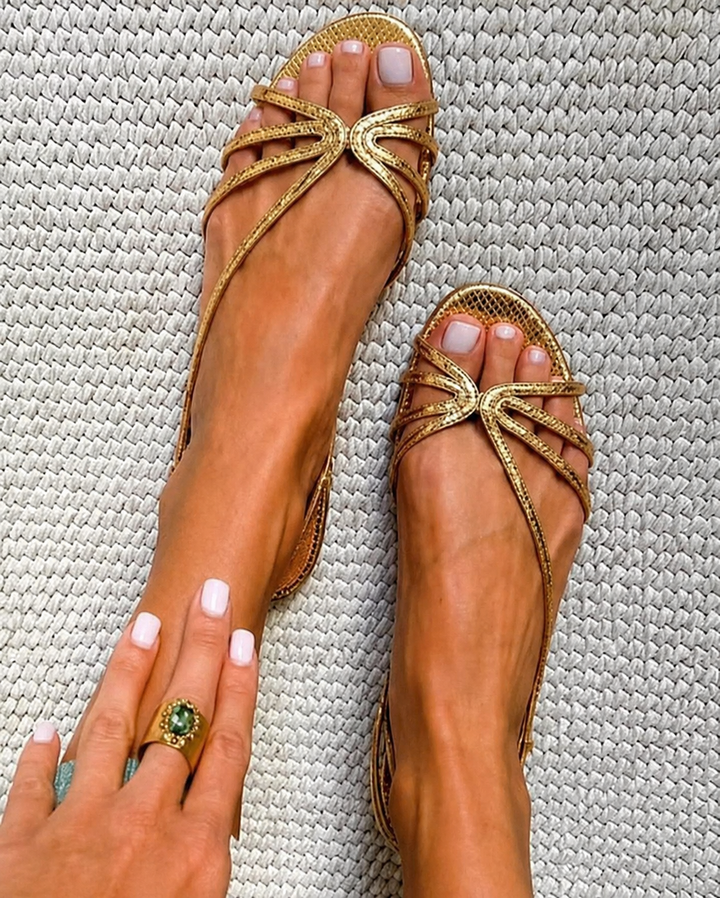 Etta | Effortless Gold Summer Sandals