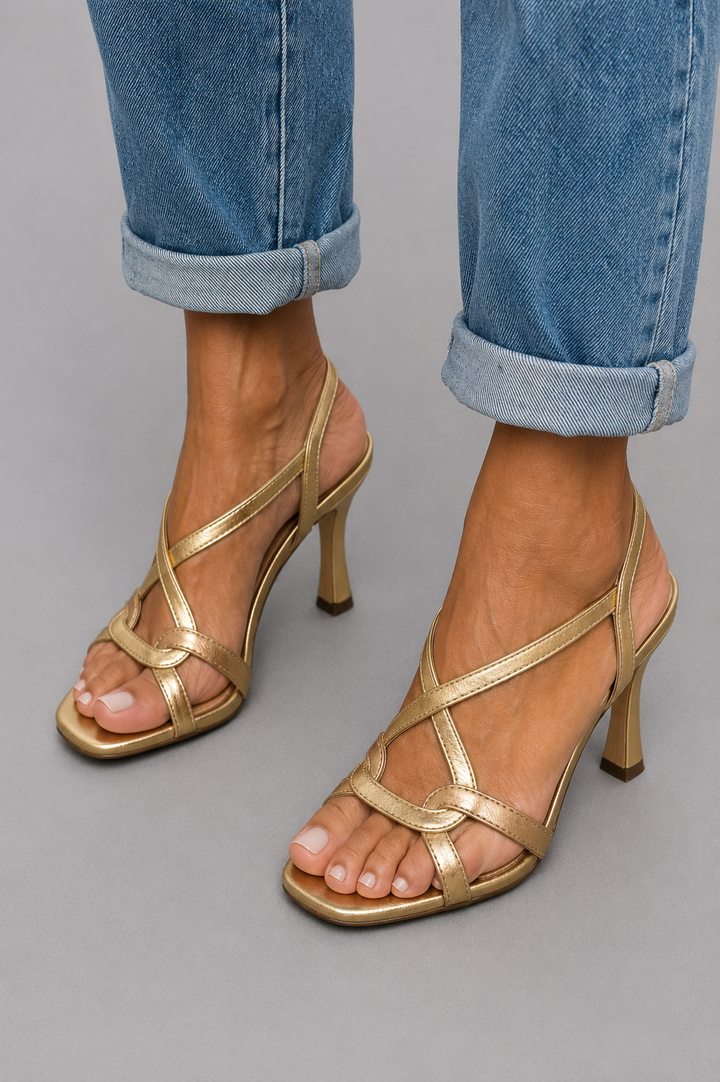 Nellie | Effortless Gold Summer Sandals